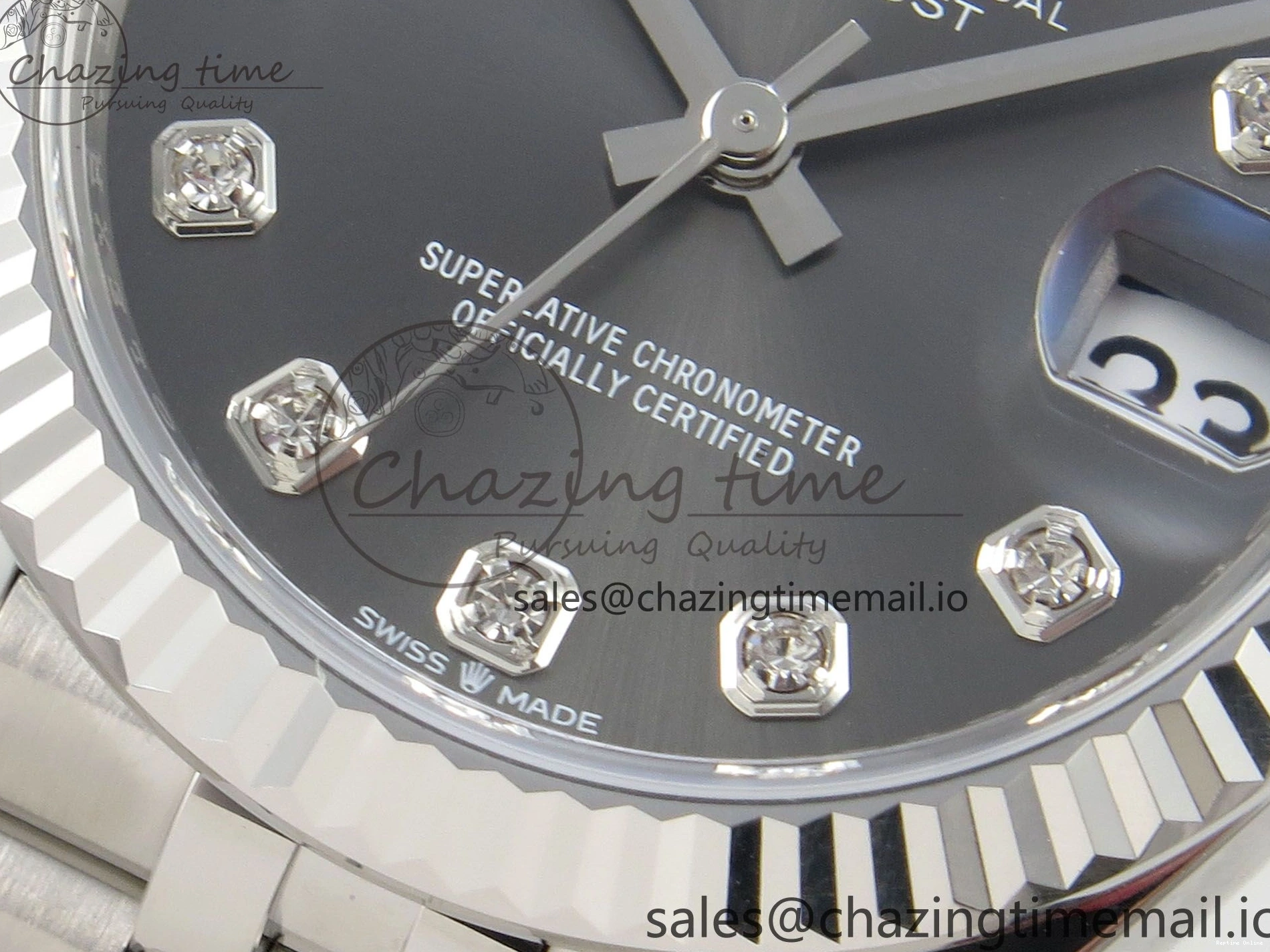 0228 Popular DateJust 31 278274 THBF 1:1 Best Edition 904L Steel Gray Diamond Dial on SS Jubilee Bracelet HZ Cal. 5